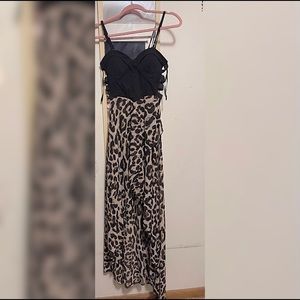 Zebra print high low max dress